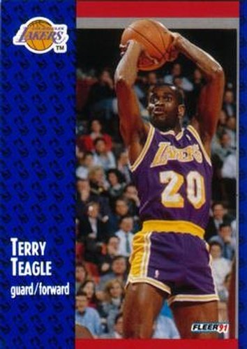 #103 Terry Teagle - Los Angeles Lakers - 1991-92 Fleer Basketball