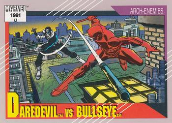 #104 Daredevil vs. Bullseye - 1991 Impel Marvel Universe Series II