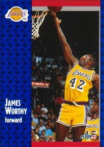 #104 James Worthy - Los Angeles Lakers - 1991-92 Fleer Basketball