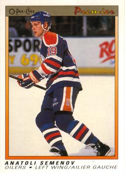 #104 Anatoli Semenov - Edmonton Oilers - 1990-91 O-Pee-Chee Premier Hockey