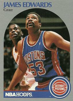 #104 James Edwards - Detroit Pistons - 1990-91 Hoops Basketball