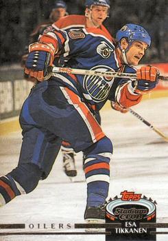 #104 Esa Tikkanen - Edmonton Oilers - 1992-93 Stadium Club Hockey