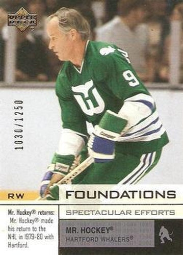#104 Gordie Howe - Hartford Whalers - 2002-03 Upper Deck Foundations Hockey
