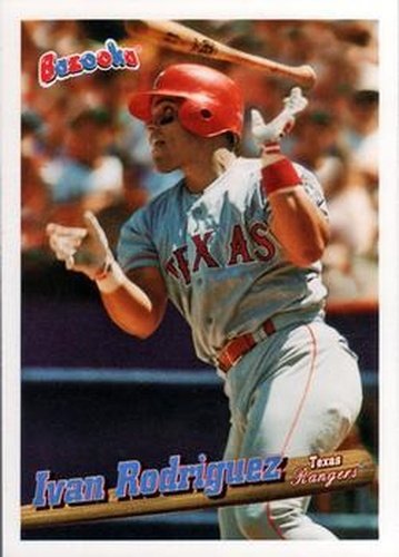 #104 Ivan Rodriguez - Texas Rangers - 1996 Bazooka Baseball
