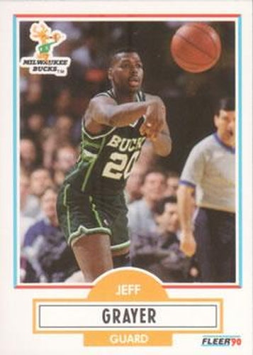 #104 Jeff Grayer - Milwaukee Bucks - 1990-91 Fleer Basketball