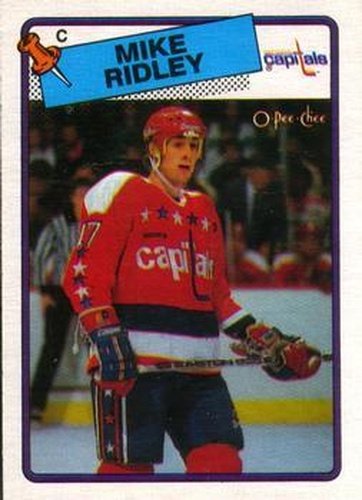 #104 Mike Ridley - Washington Capitals - 1988-89 O-Pee-Chee Hockey