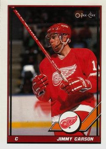 #104 Jimmy Carson - Detroit Red Wings - 1991-92 O-Pee-Chee Hockey