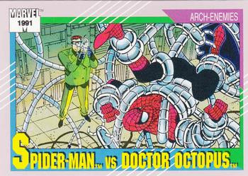 #105 Spider-Man vs. Doctor Octopus - 1991 Impel Marvel Universe Series II