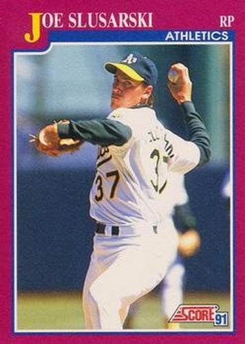 #105T Joe Slusarski - Oakland Athletics - 1991 Score Rookie & Traded Baseball