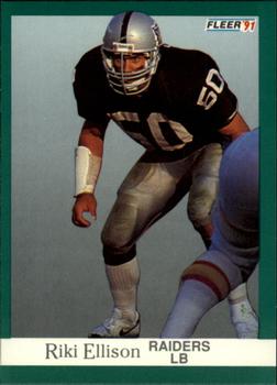 #105 Riki Ellison - Los Angeles Raiders - 1991 Fleer Football