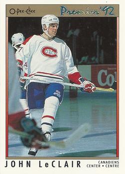 #105 John LeClair - Montreal Canadiens - 1991-92 O-Pee-Chee Premier Hockey