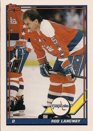 #105 Rod Langway - Washington Capitals - 1991-92 Topps Hockey