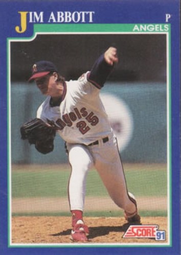 #105 Jim Abbott - California Angels - 1991 Score Baseball