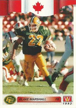 #105 Blake Marshall - Edmonton Eskimos - 1992 All World CFL Football