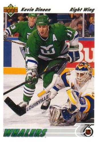 #105 Kevin Dineen - Hartford Whalers - 1991-92 Upper Deck Hockey
