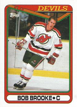 #105 Bob Brooke - New Jersey Devils - 1990-91 Topps Hockey