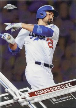 #105 Adrian Gonzalez - Los Angeles Dodgers - 2017 Topps Chrome Baseball