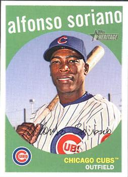 #105 Alfonso Soriano - Chicago Cubs - 2008 Topps Heritage Baseball
