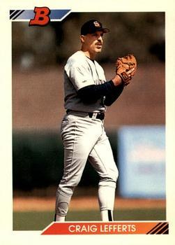 #105 Craig Lefferts - San Diego Padres - 1992 Bowman Baseball