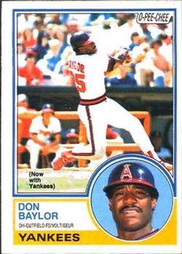 #105 Don Baylor - New York Yankees - 1983 O-Pee-Chee Baseball