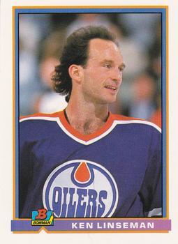 #105 Ken Linseman - Edmonton Oilers - 1991-92 Bowman Hockey