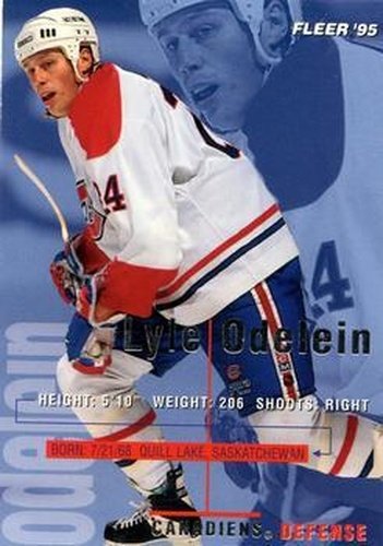 #105 Lyle Odelein - Montreal Canadiens - 1994-95 Fleer Hockey