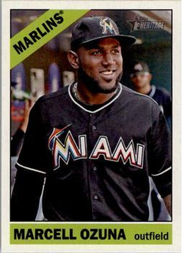 #105 Marcell Ozuna - Miami Marlins - 2015 Topps Heritage Baseball