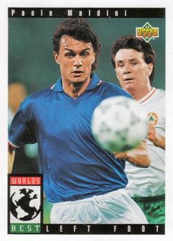 #105 Paolo Maldini - Italy - 1993 Upper Deck World Cup Preview English/Spanish Soccer