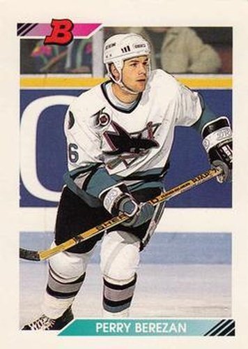 #105 Perry Berezan - San Jose Sharks - 1992-93 Bowman Hockey