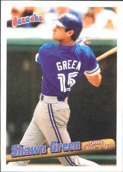 #105 Shawn Green - Toronto Blue Jays - 1996 Bazooka Baseball