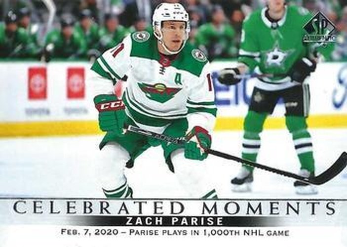 #105 Zach Parise - Minnesota Wild - 2020-21 SP Authentic Hockey