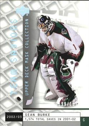 #105 Sean Burke - Phoenix Coyotes - 2002-03 Upper Deck Mask Collection Hockey