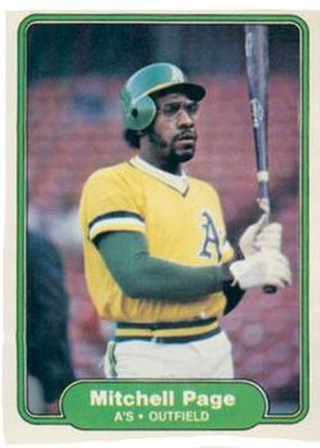 #105 Mitchell Page - Oakland Athletics - 1982 Fleer Baseball