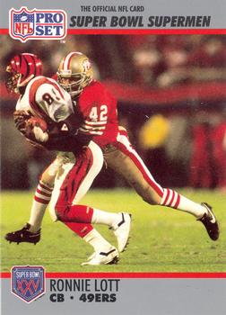 #105 Ronnie Lott - San Francisco 49ers - 1990-91 Pro Set Super Bowl XXV Silver Anniversary Football