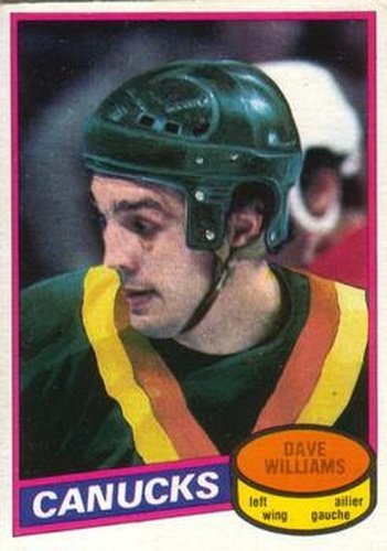 #105 Dave Williams - Vancouver Canucks - 1980-81 O-Pee-Chee Hockey