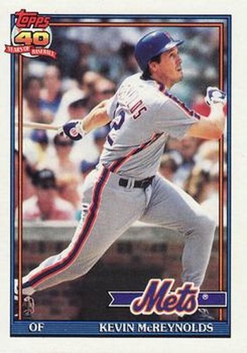 #105 Kevin McReynolds - New York Mets - 1991 Topps Baseball