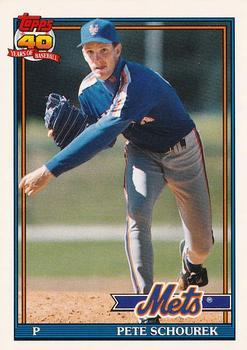 #106T Pete Schourek - New York Mets - 1991 Topps Traded Baseball