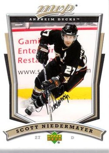 #106 Scott Niedermayer - Anaheim Ducks - 2007-08 Upper Deck MVP Hockey