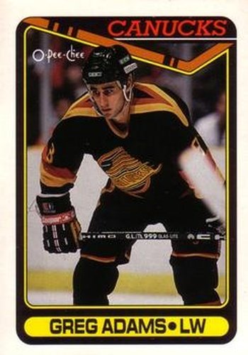 #106 Greg Adams - Vancouver Canucks - 1990-91 O-Pee-Chee Hockey