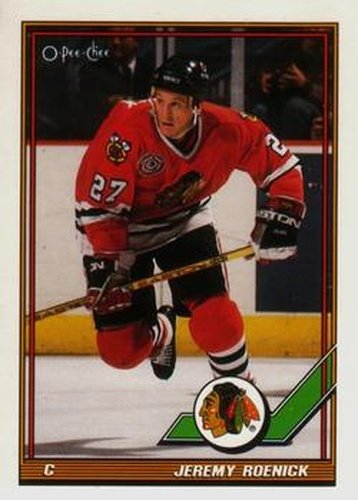 #106 Jeremy Roenick - Chicago Blackhawks - 1991-92 O-Pee-Chee Hockey