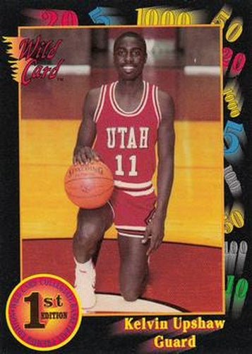 #106 Kelvin Upshaw - Utah Utes - 1991-92 Wild Card Basketball