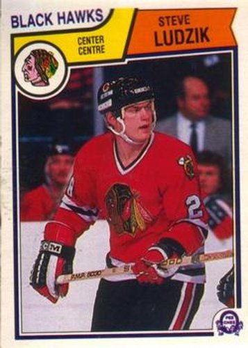 #106 Steve Ludzik - Chicago Blackhawks - 1983-84 O-Pee-Chee Hockey