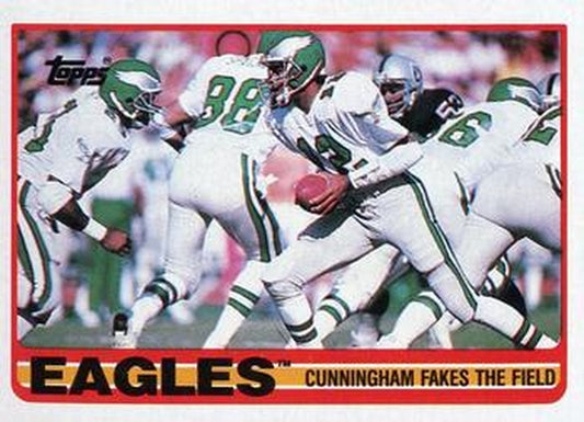 #106 Eagles Team Leaders - Randall Cunningham - Philadelphia Eagles - 1989 Topps Football