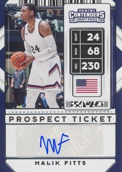 #106 Malik Fitts - Saint Mary's Gaels - 2020 Panini Contenders Draft Picks Basketball