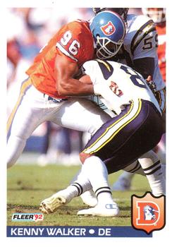 #106 Kenny Walker - Denver Broncos - 1992 Fleer Football