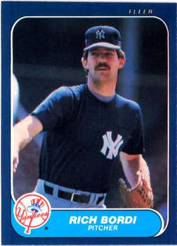 #101 Rich Bordi - New York Yankees - 1986 Fleer Baseball