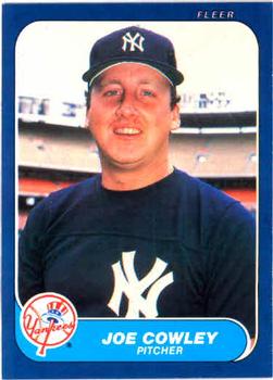 #103 Joe Cowley - New York Yankees - 1986 Fleer Baseball