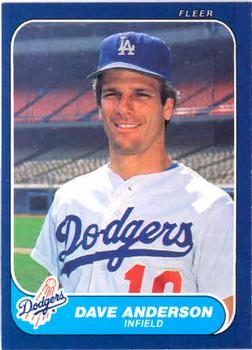 #123 Dave Anderson - Los Angeles Dodgers - 1986 Fleer Baseball