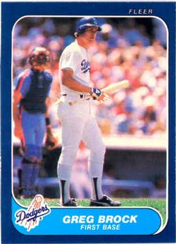 #125 Greg Brock - Los Angeles Dodgers - 1986 Fleer Baseball
