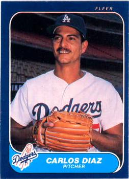 #128 Carlos Diaz - Los Angeles Dodgers - 1986 Fleer Baseball